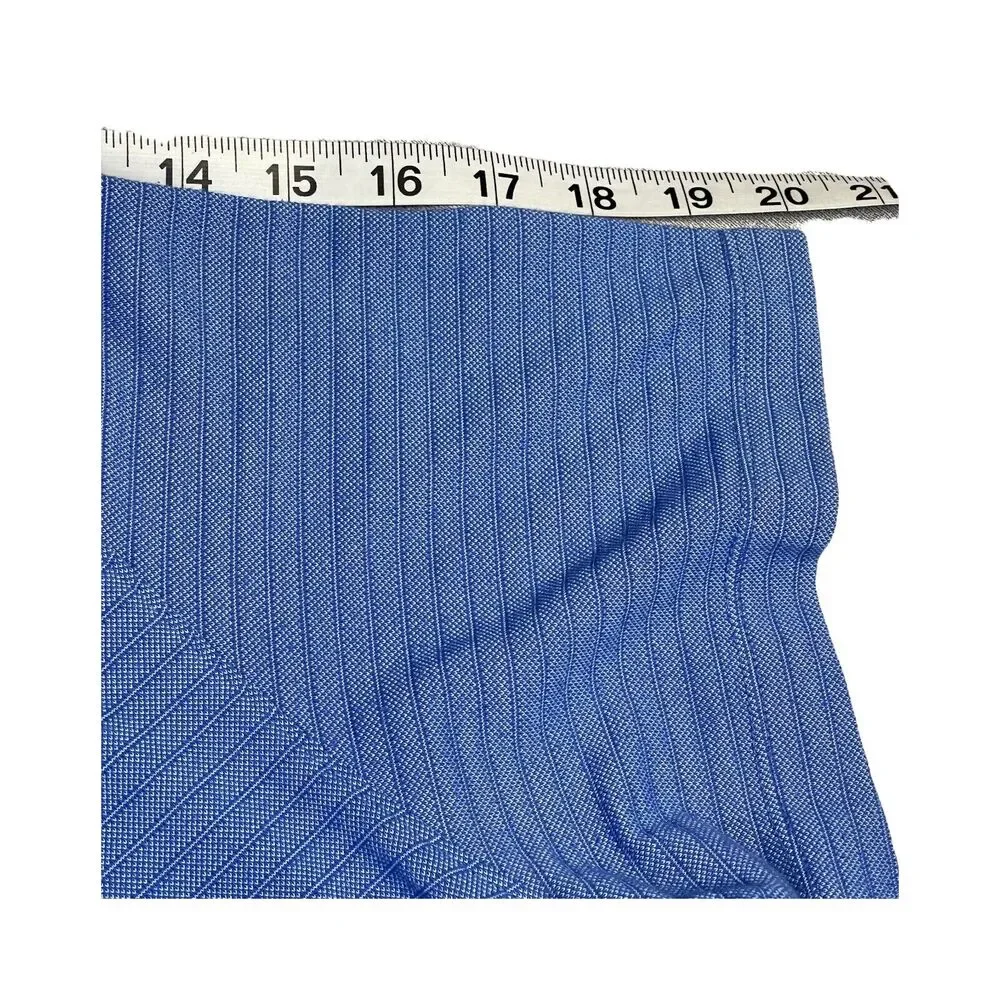 Van Heusen Flex Polo Shirt Men's XL Blue Striped Pockets Short Sleeve Collared - Picture 6 of 6